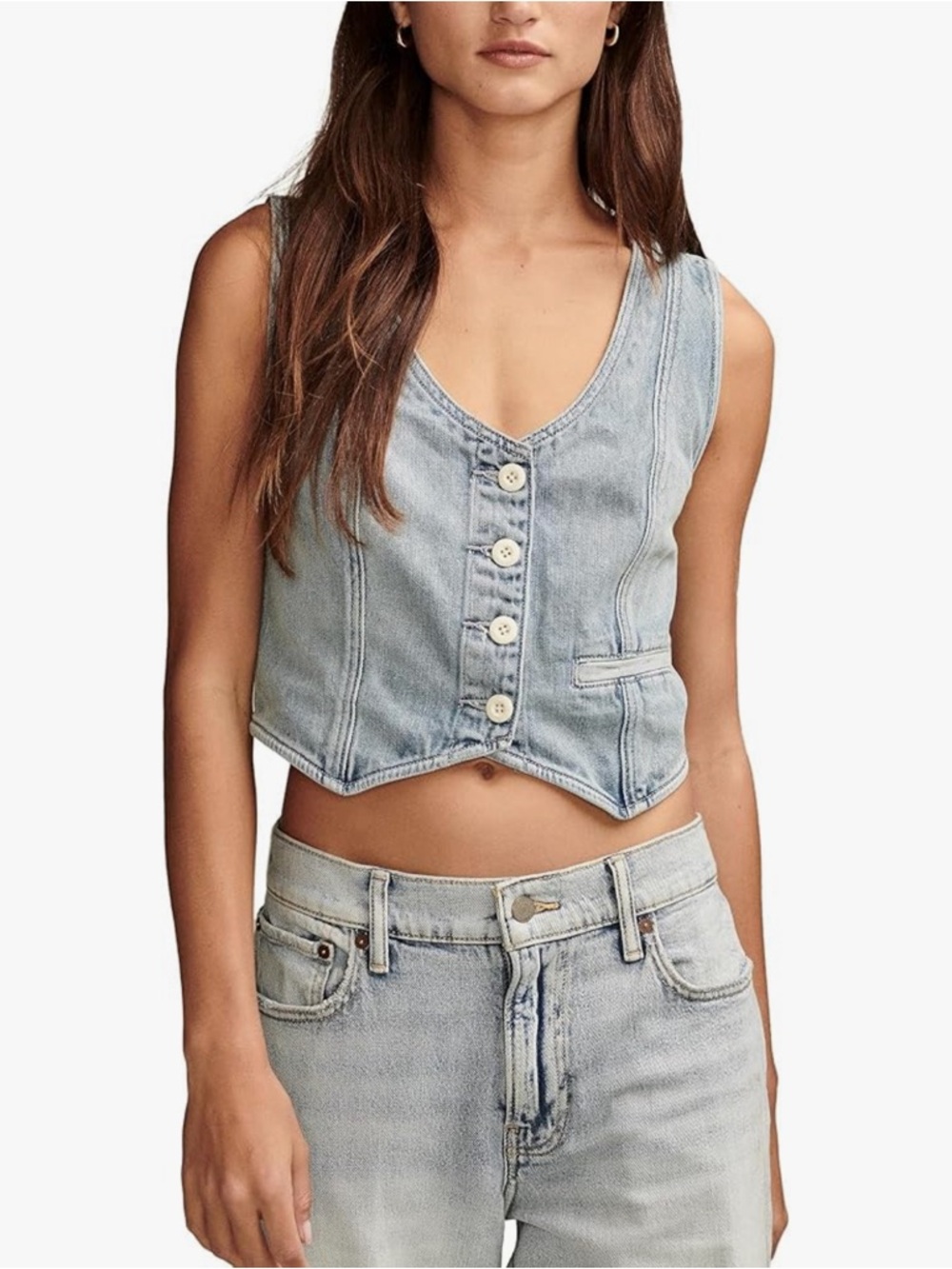 Lucky Brand Women’s Denim Vest Class Act Size S